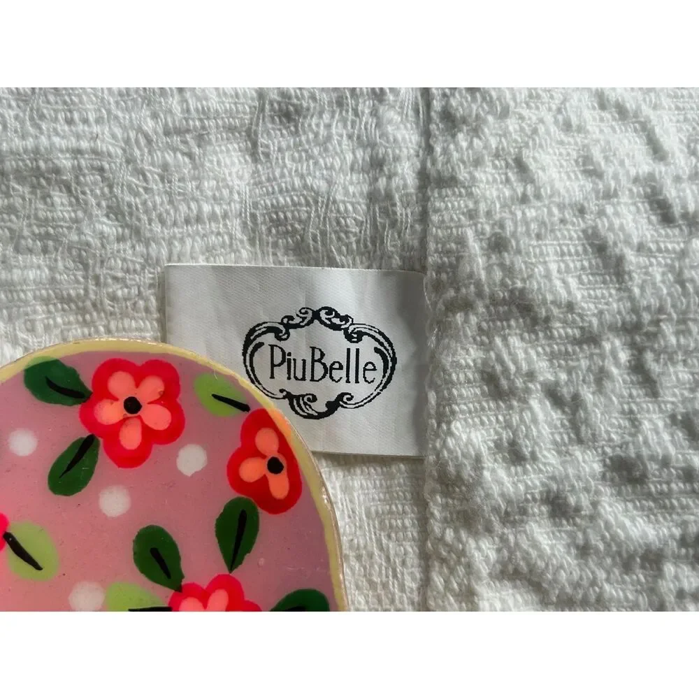 Piu Belle White Paisley Cotton Matelassé Twin Coverlet Bedspread Portugal